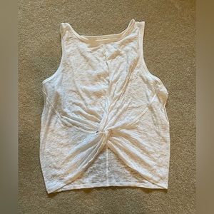 Lululemon white knotted cropped top